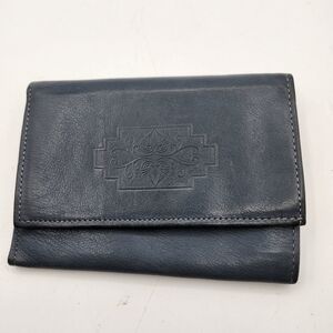 Amity Blue Soft Cowhide Leather Wallet American Classic Coin Snap